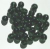25 10mm Transparent Dark Olive Round Glass Beads